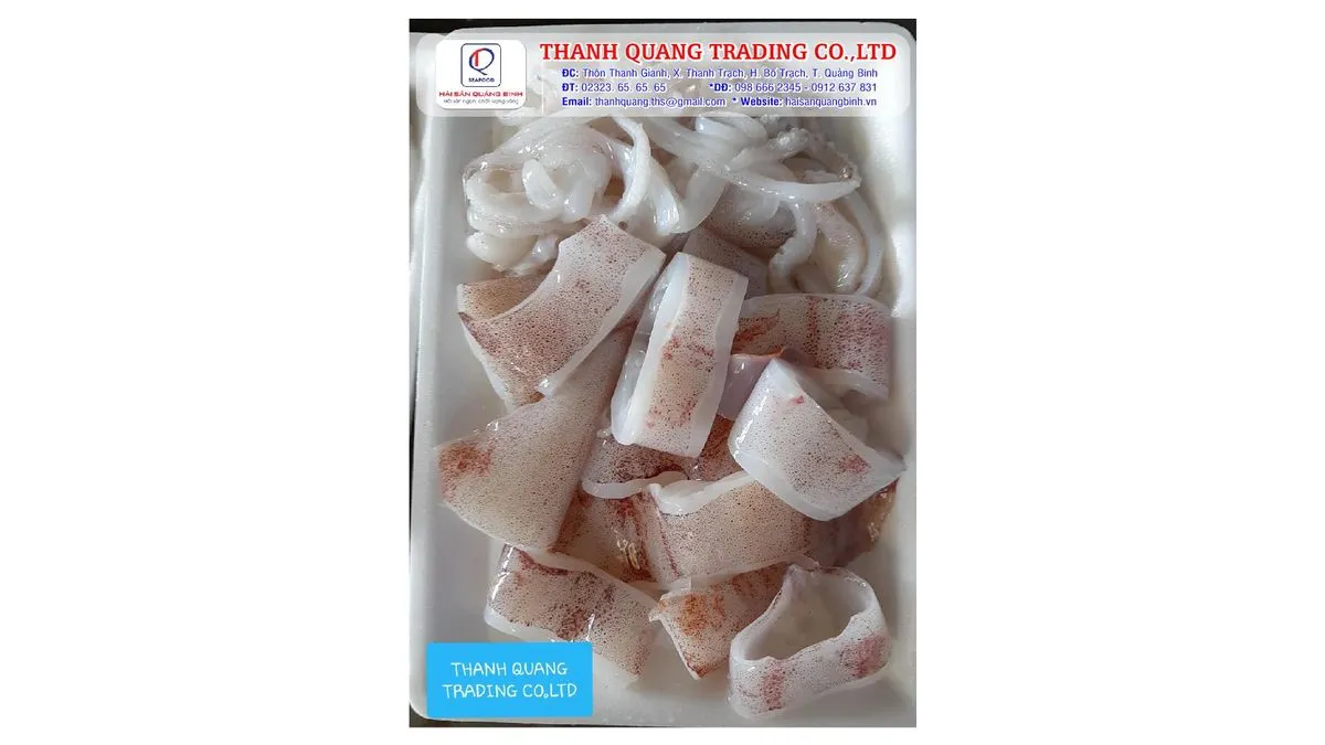 Mực ống cắt khoanh đông lạnh